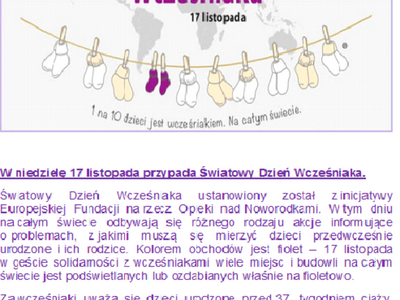 Światowy Dzień Wcześniaka