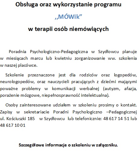 Zapraszamy na szkolenie