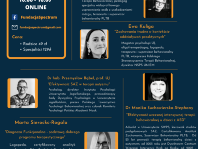 Zapraszamy na konferencję online: Autyzm Stosowana Analiza Zachowania w zaburzeniach rozwojowych dzieci i młodzieży - zdjęcie 2