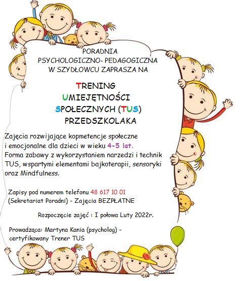 Trening Umiejętności Społecznych (TUS) Przedszkolaka