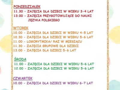 Zajęcia grupowe dla dzieci z Ukrainy