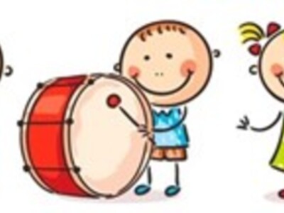 Rysunki dzieci z instrumentami muzycznymi