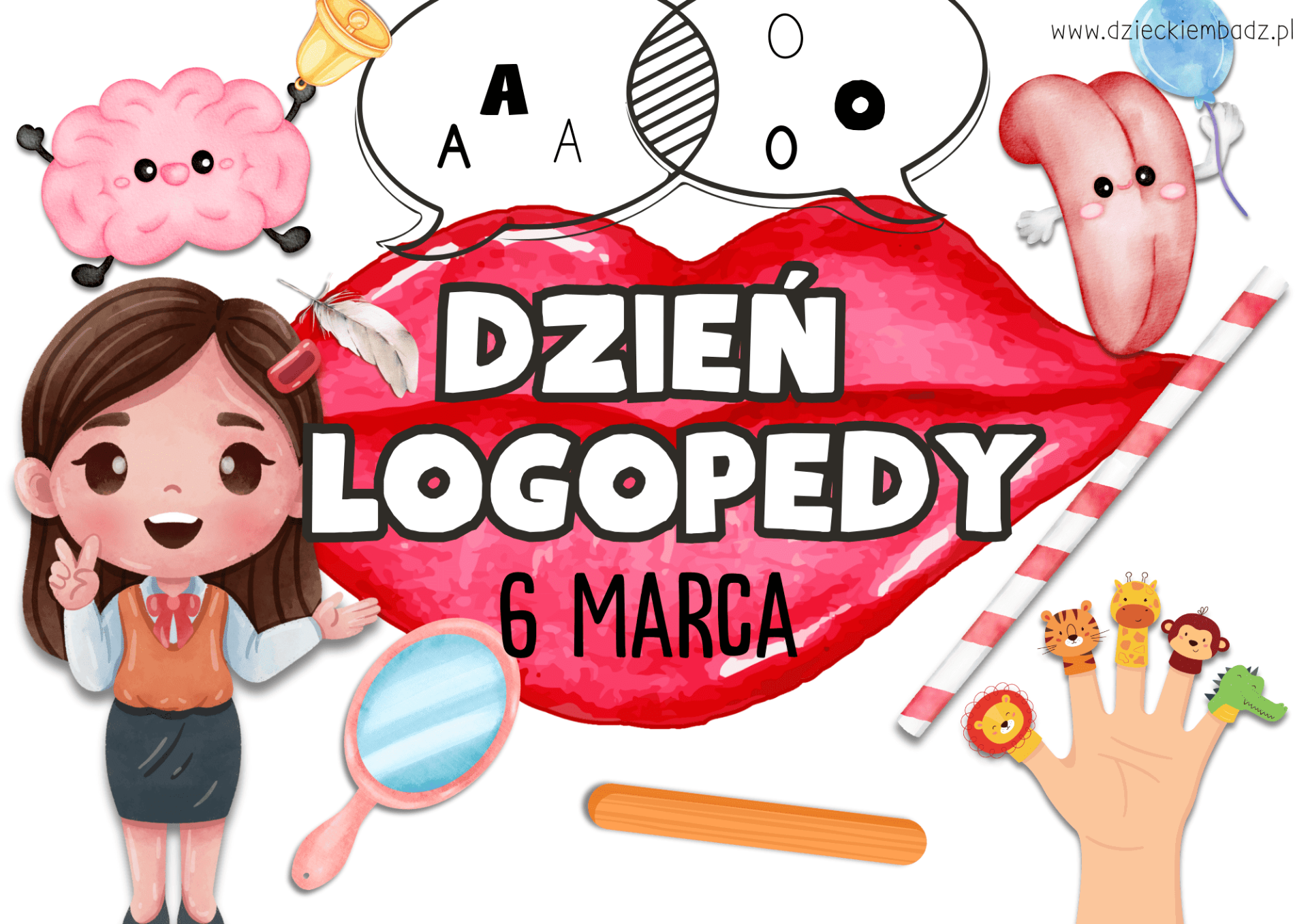 Plakat - 6 marca - Europejski Dzień Logopedy