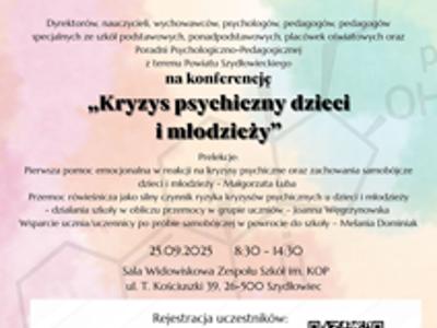Plakat zdrowie psychiczne a psychospoleczny rozwoj dziecie i mlodziezy w powiecie szydlowieckim