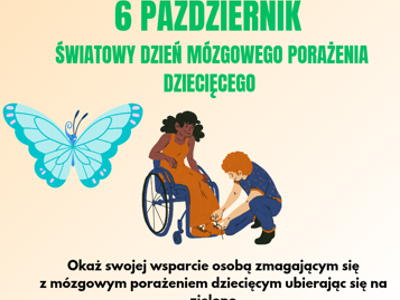 📅 6 października – Światowy Dzień Mózgowego Porażenia Dziecięcego Dziś łączymy się z milionami osób na całym świecie, by pokazać, że każdy ruch ma znaczenie. 💚 Wspieraj. Zrozum. Działaj. #ŚwiatowyDzieńMPD #WorldCerebralPalsyDay #ZielonyDlaMPD