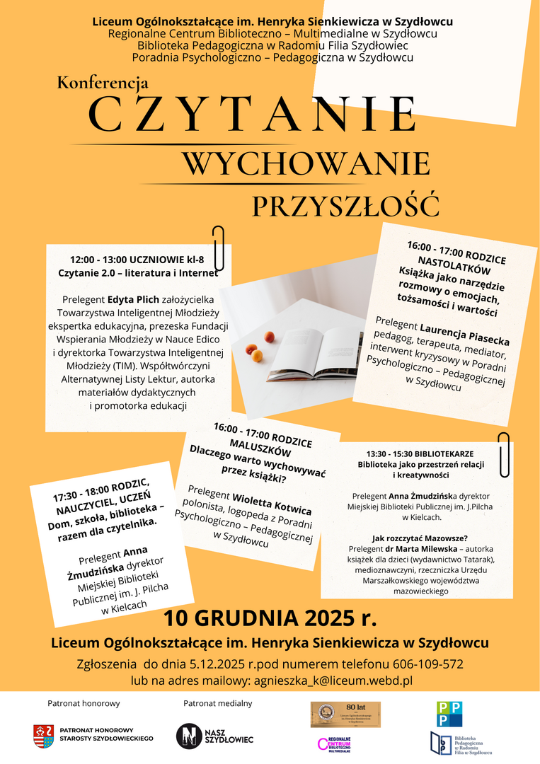 plakat konferencja czytanie wychowanie przyszlosc - treść w artykule