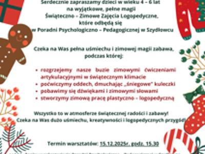 Zaproszenie na Świąteczno – Zimowe Warsztaty Logopedyczne - treść w artykule