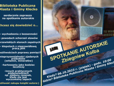 Biblioteka Publiczna Miasta Gminy Kłecko serdecznie zaprasza na spotkanie autorskie