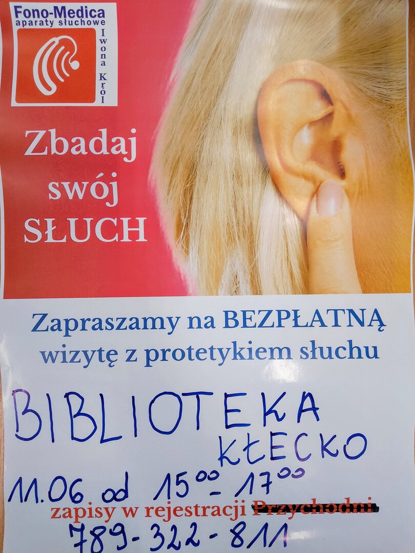 Na zdjęciu zaproszenie na bezpłatne badanie słuchu