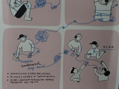 Zdjęcie zawiera materiały dotyczące Kampanii Dzieciństwo bez Przemocy. 