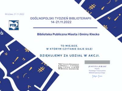 OGÓLNOPOLSKI TYDZIEŃ BIBLIOTERAPI
