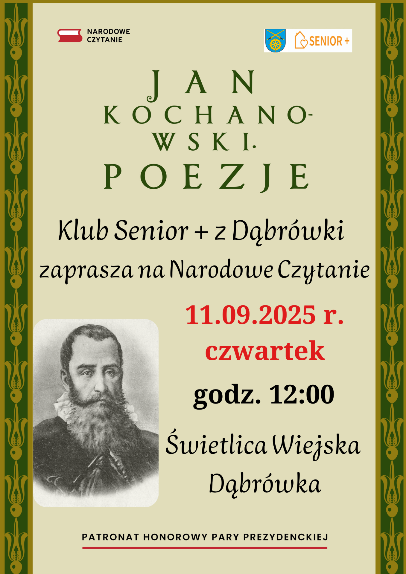 Narodowe Czytanie - Jan Kochanowski - Poezje