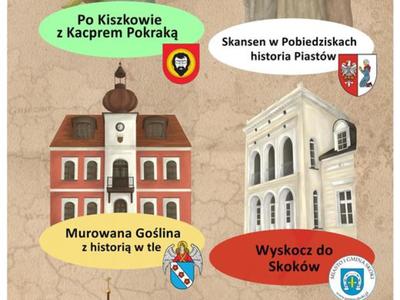 Ulotka przedstawiająca miejsca Questów Puszczy Zielonki wraz z ich tytułami:
- Kiszkowo - Po Kiszkowie z Kacprem Pokraką,
- Pobiedziska - Skansen Miniatur Szlaku Piastowskiego - historia Piastów,
- Murowana Goślina - Murowana Goślina z historią w tle,
- Skoki - Wyskocz do Skoków, 
- Kicin - Dobrze, Błogo i błękitnie,
- Uzarzewo - Gdzie historia z przyrodą się spotyka.