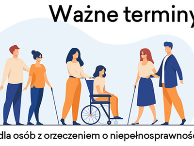 Na obrazku widoczne 3 osoby z niepełnosprawnością wraz z opiekunami.