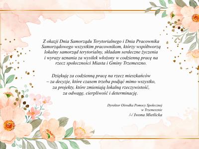 Życzenia z okazji dnia pracownika samorządowego