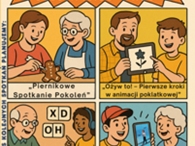 Plakat warsztaty międzypokoleniowe