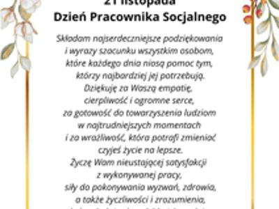 Życzenia z okazji dnia pracownika socjalnego
