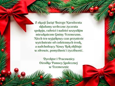 Życzenia z okazji świąt Bożego Narodzenia