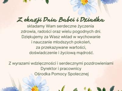 Życzenia z okazji Dnia Babci i Dziadka