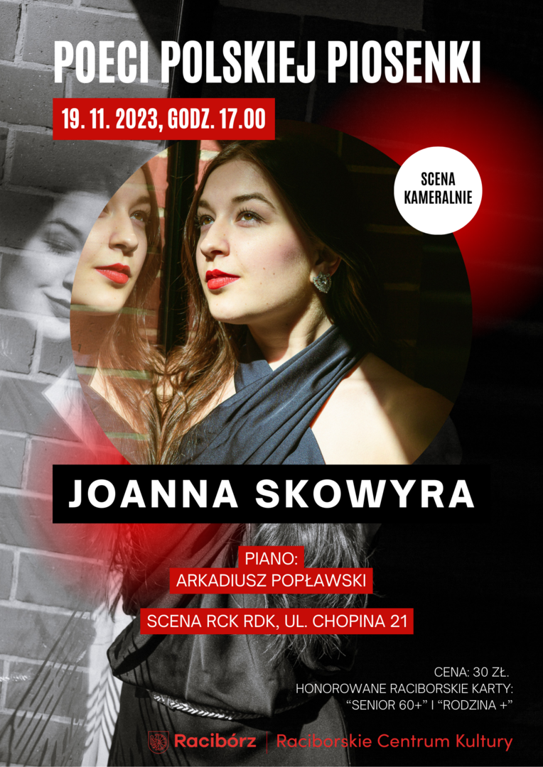 Plakat przedstawiający wokalistkę Joannę Skowyrę.