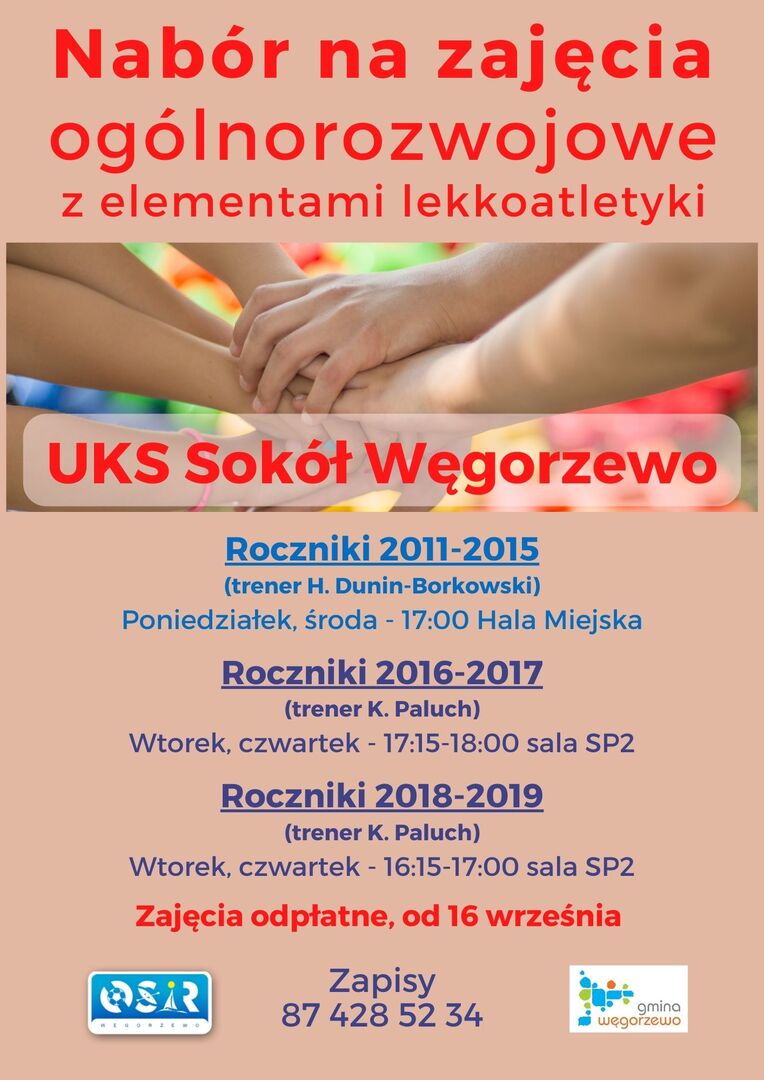 Zajęcia lekkoatletyki na rok szkolny 2023-2024