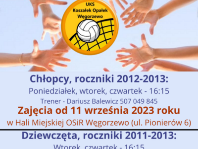 Plakat zajęć siatkówki