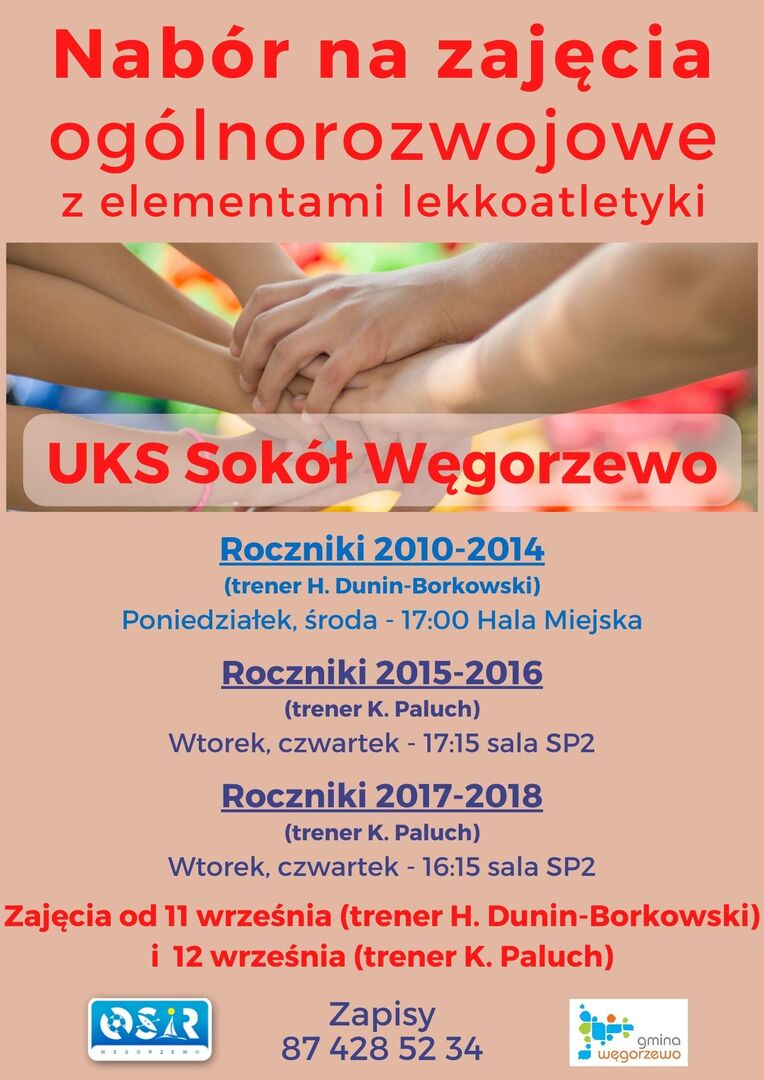 Plakat zajęć ogólnorozwojowych