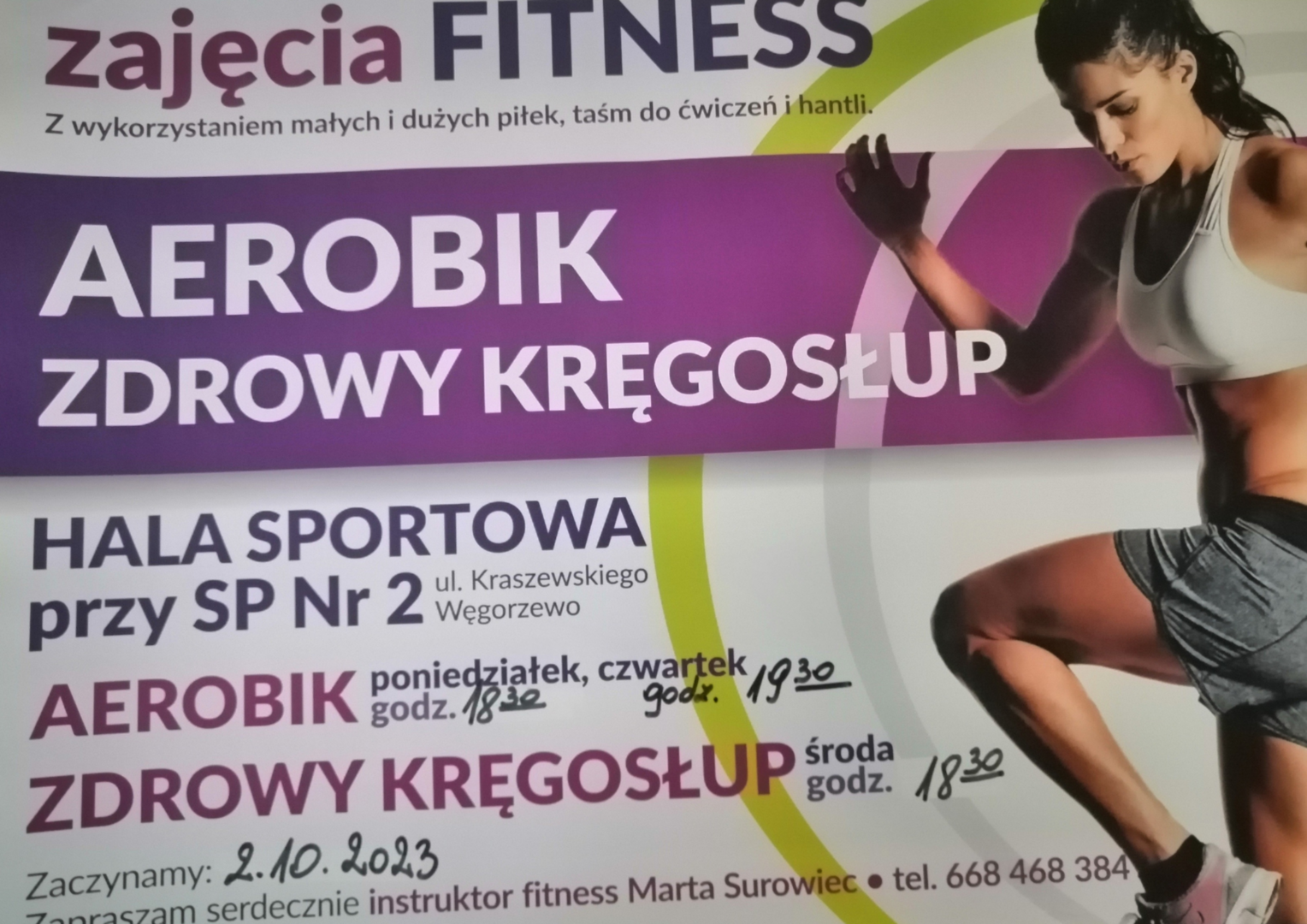 Plakat zajęć fitness