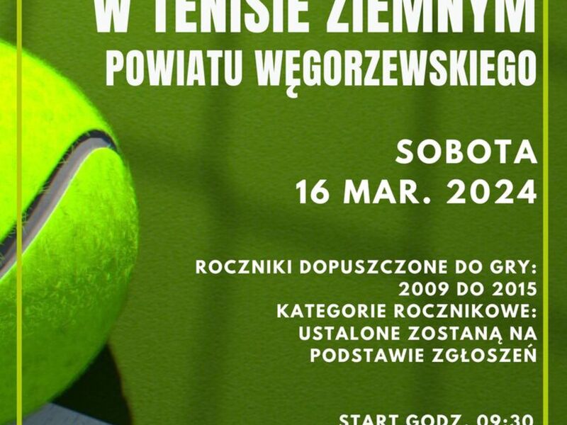 Plakat mistrzostw dziecięcych w tenisie ziemnym 2024