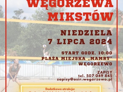 Plakat siatkówki plażowej mikstów 2024
