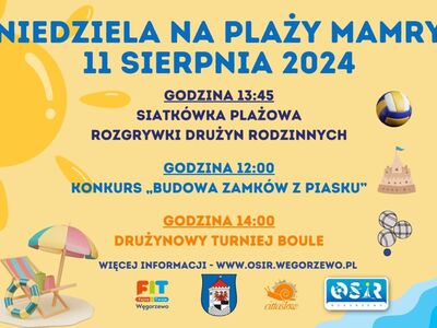 Plakat niedziela na plaży 11-08-2024
