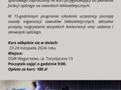 plakat kursu sędziego lekkoatletyki