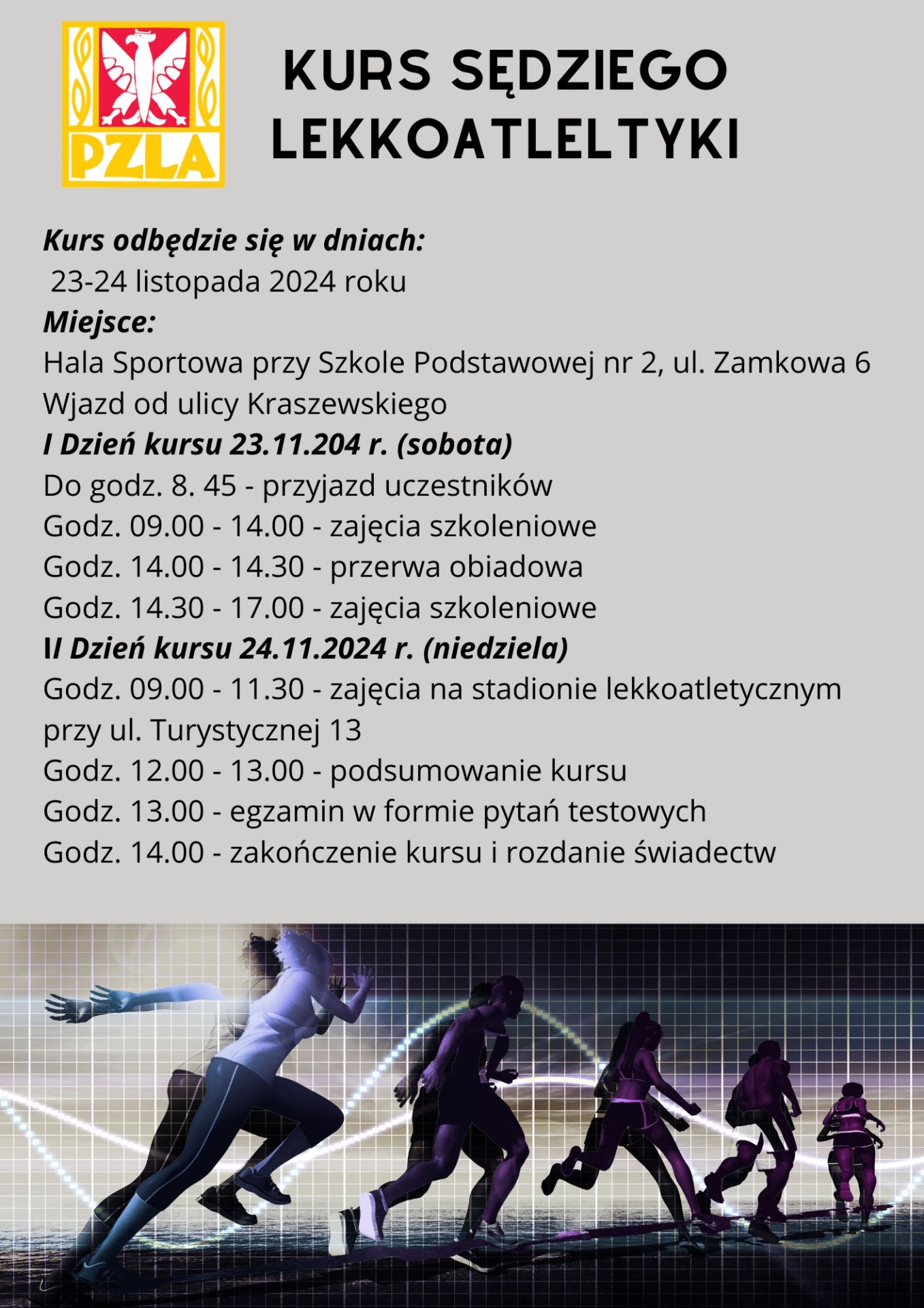 plakat kursu sędziego lekkoatletyki
