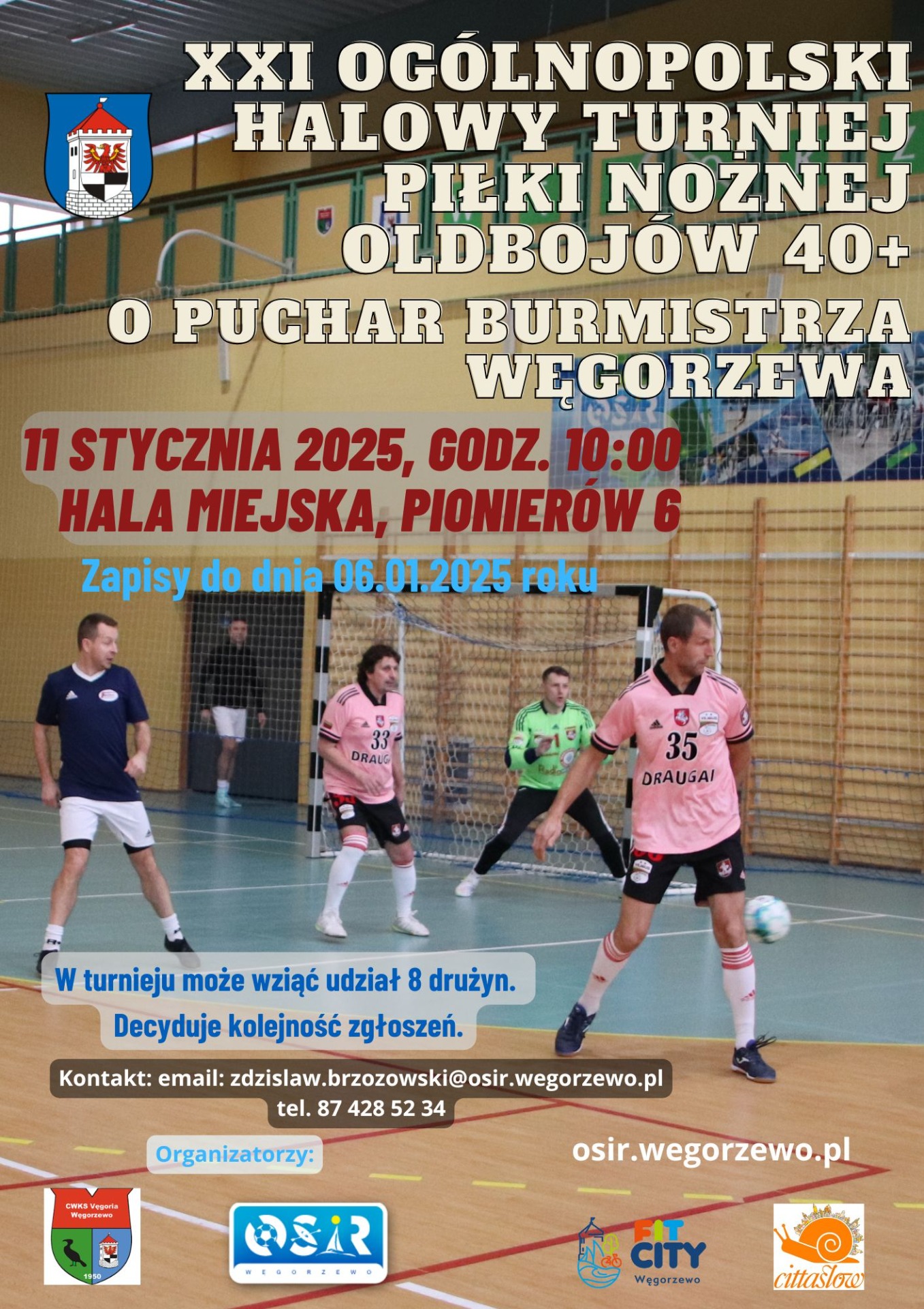 Plakat  Halowy Turniej Piłki Nożnej Oldboja 40+