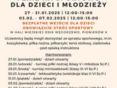 Plakat ferie zimowe 2025