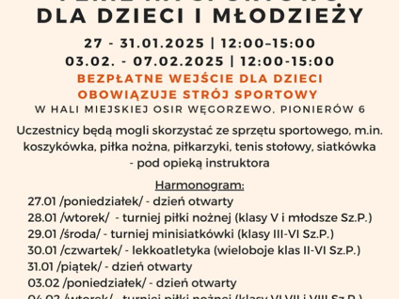 Plakat ferie zimowe 2025