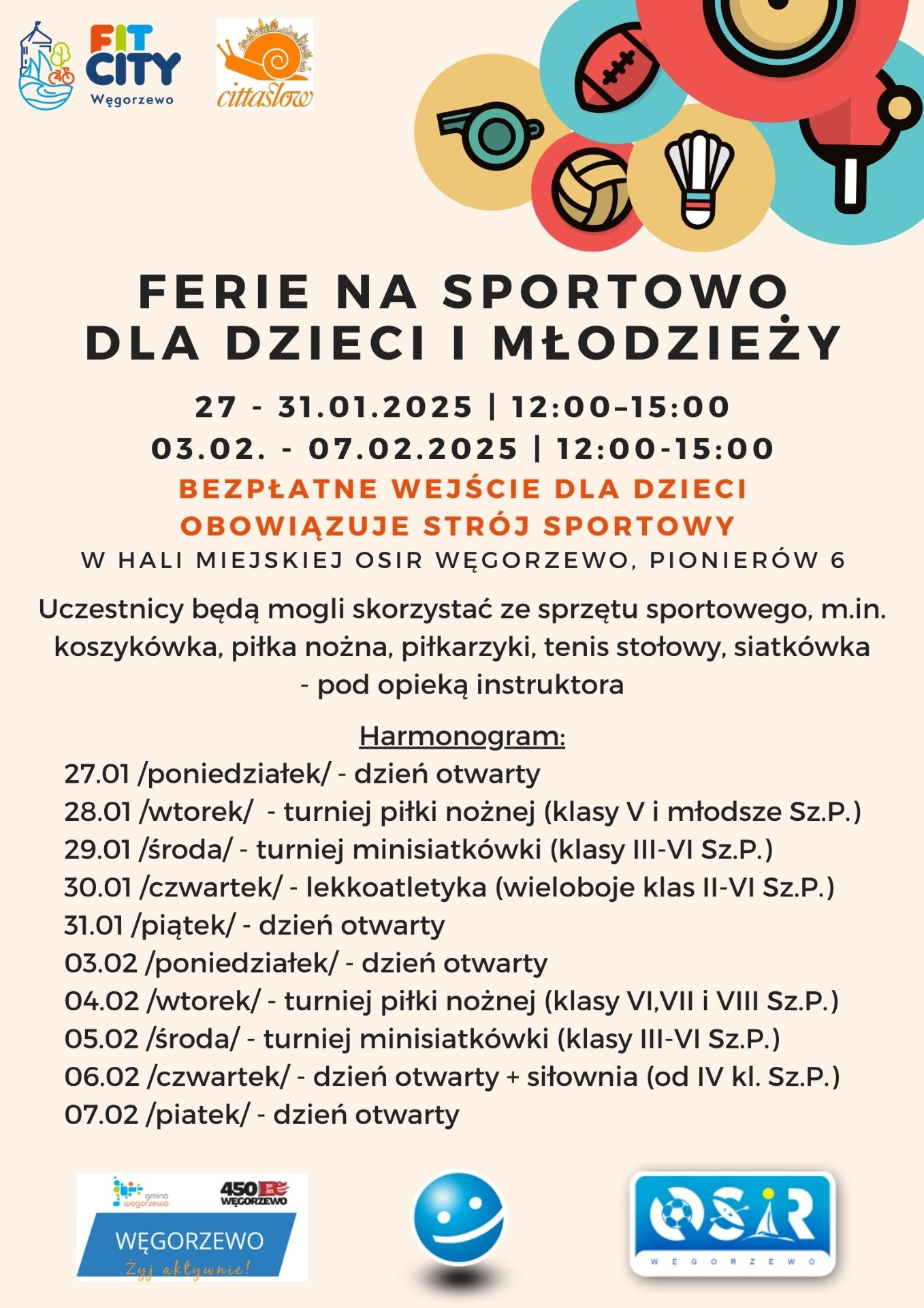 Plakat ferie zimowe 2025