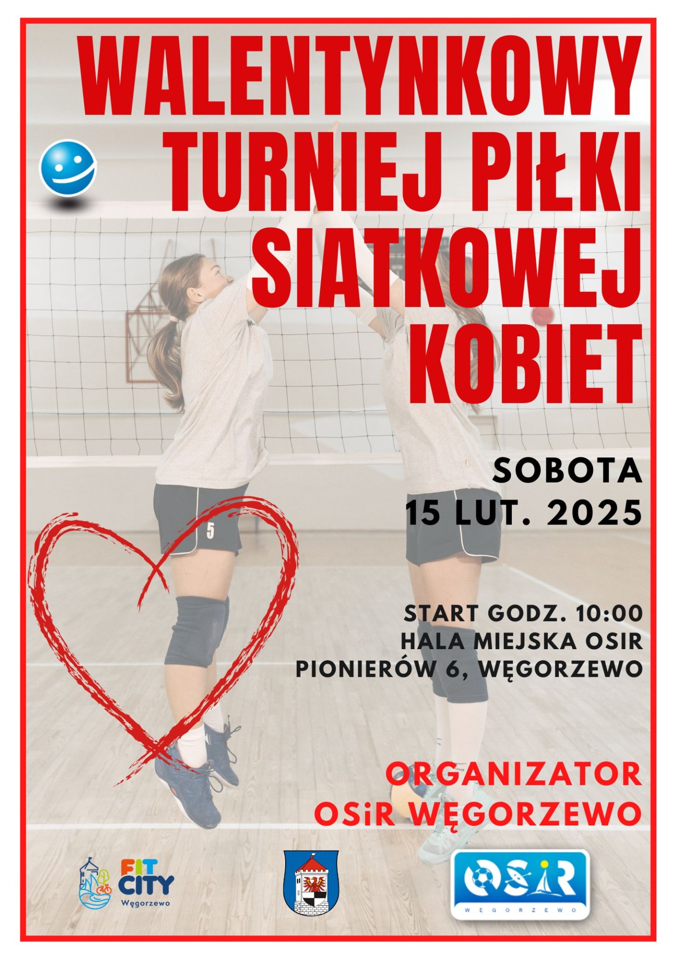 Walentynkowy turniej siatkówki - plakat