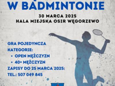 Plakat turnieju badmintona 2025