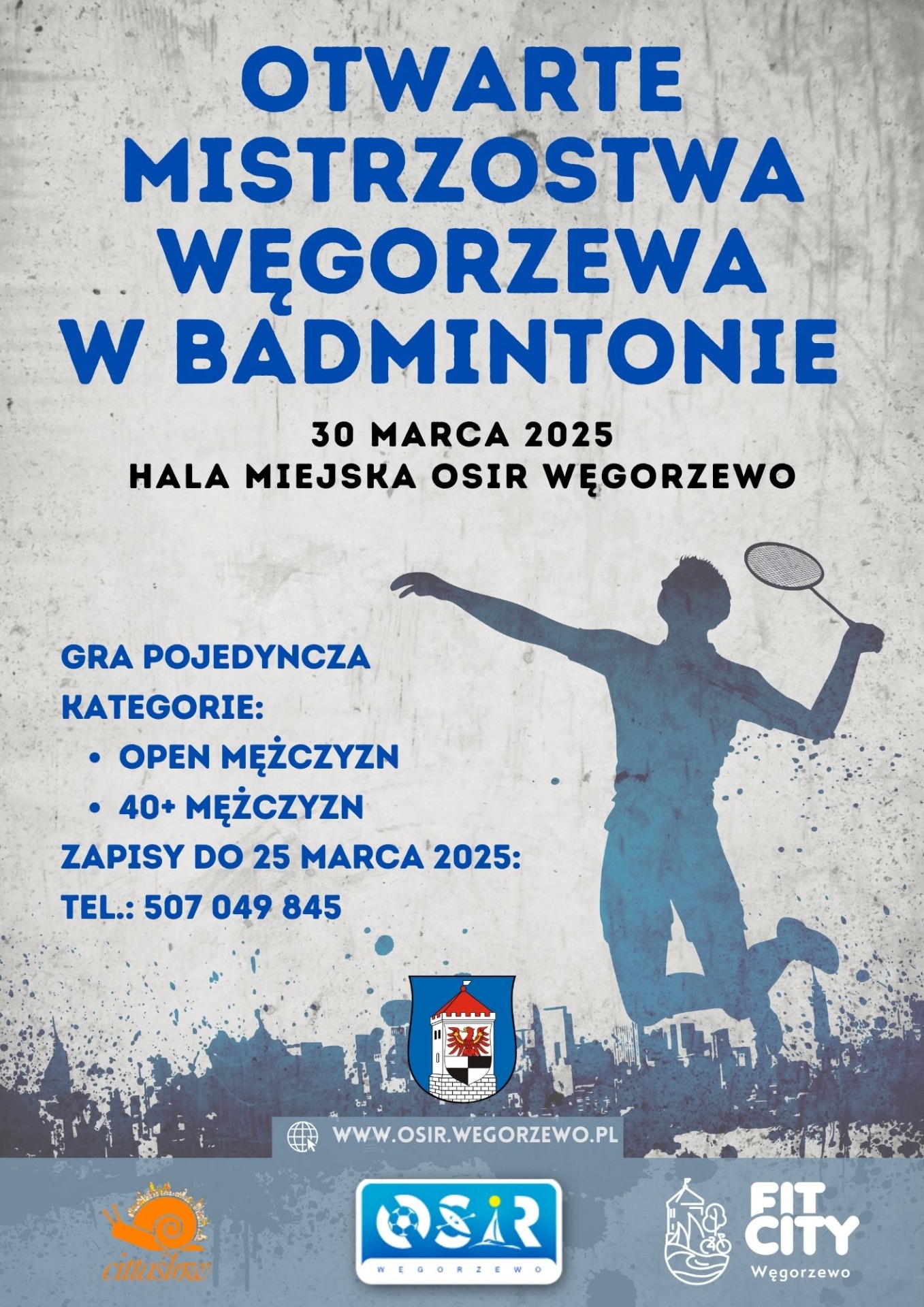 Plakat turnieju badmintona 2025