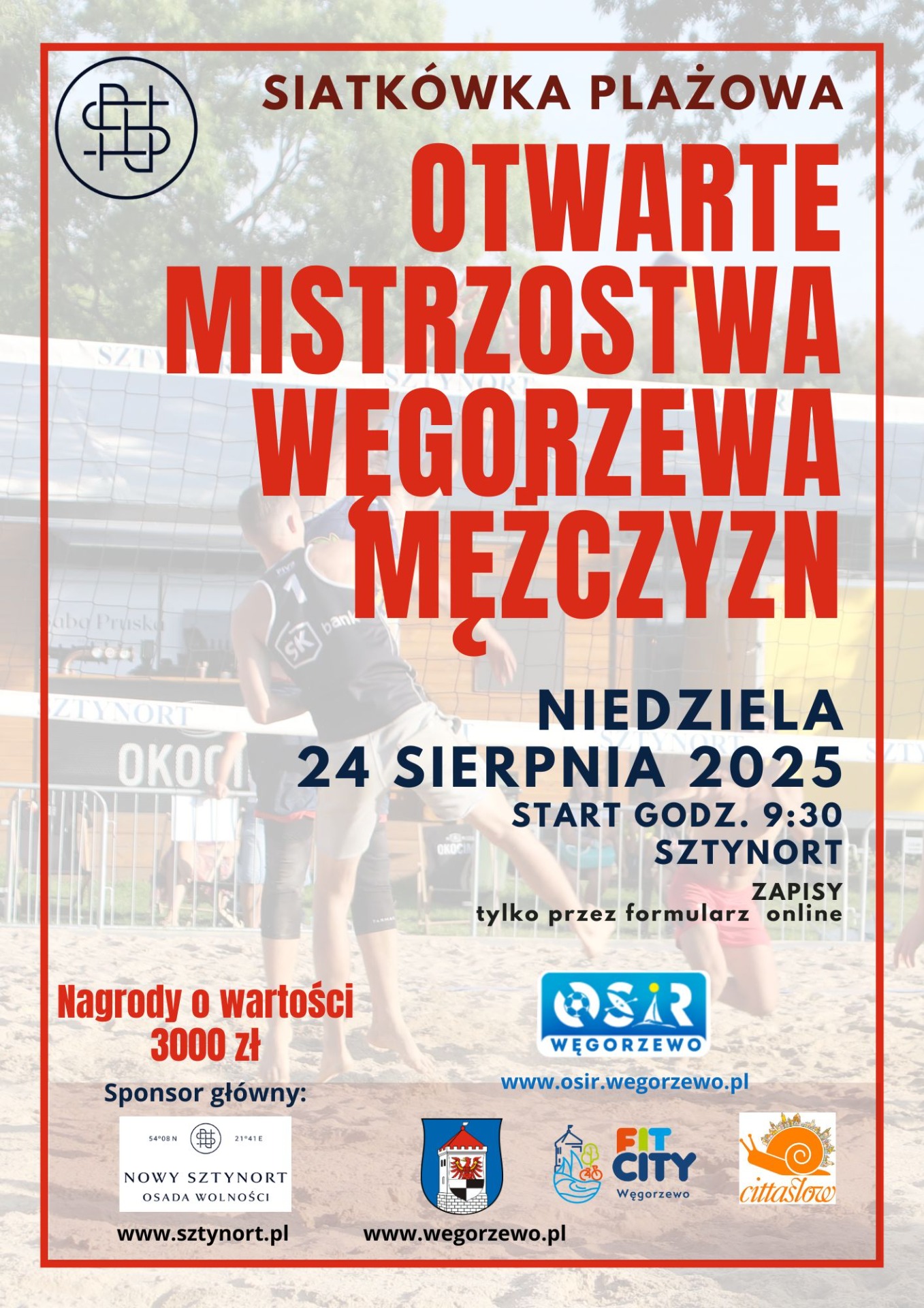 Plakat siatkówki plażowej mężczyzn w Sztynorcie