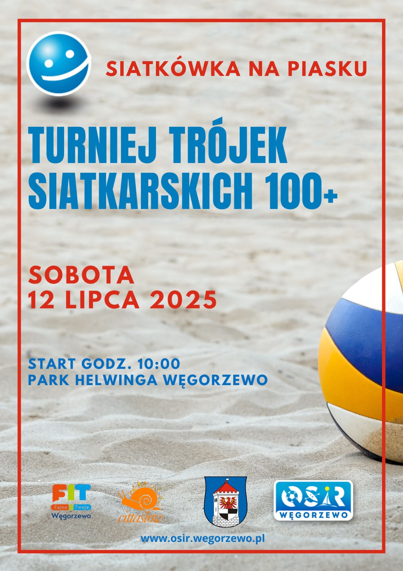Plakat turnieju siatkówki 100+