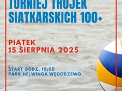 Plakat turnieju trójek 100+ 15 sierpnia 2025