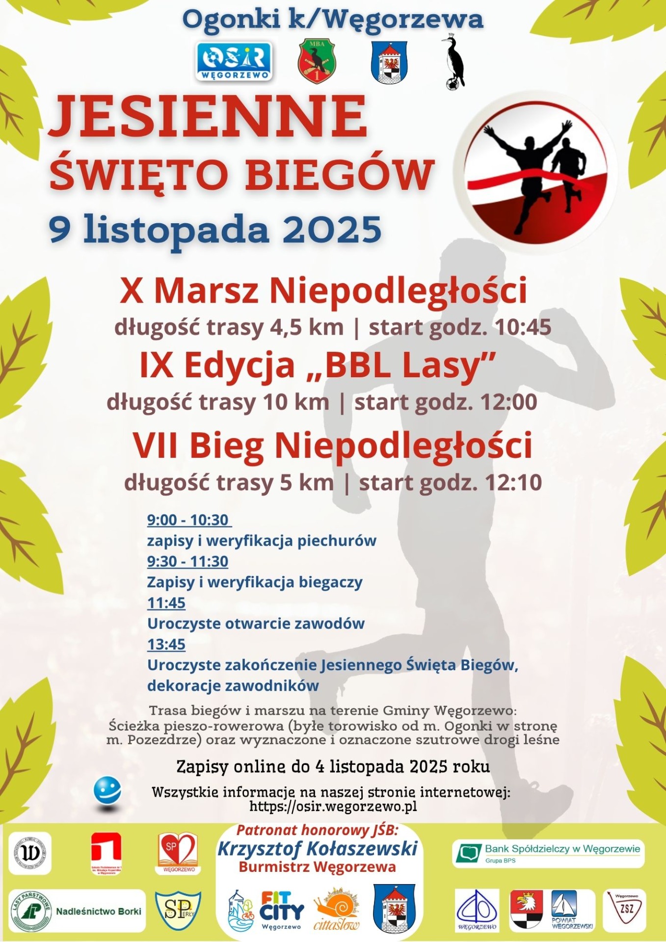 Plakat biegów i marszu