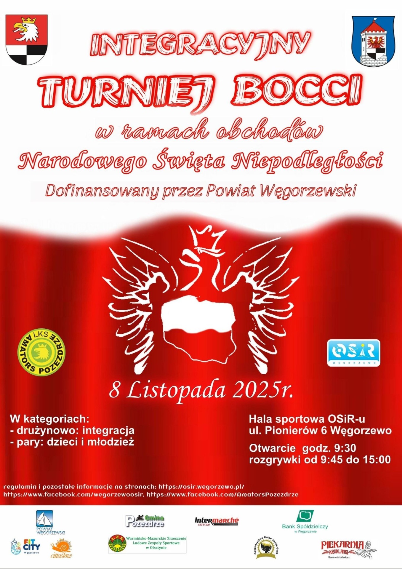 Plakat turnieju bocci 8 listopada 2025