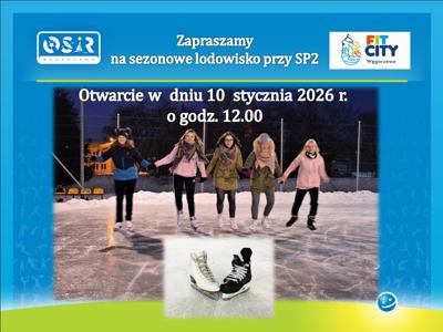 Baner informujący o lodowisku