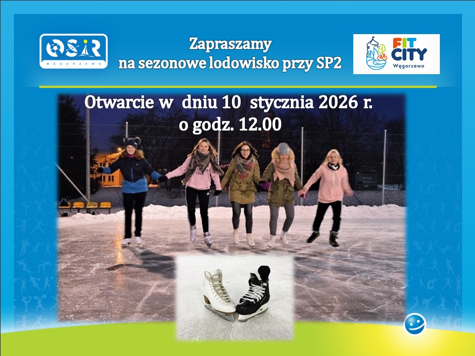 Baner informujący o lodowisku