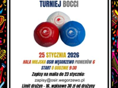 Plakat turnieju bocci 34.WOŚP