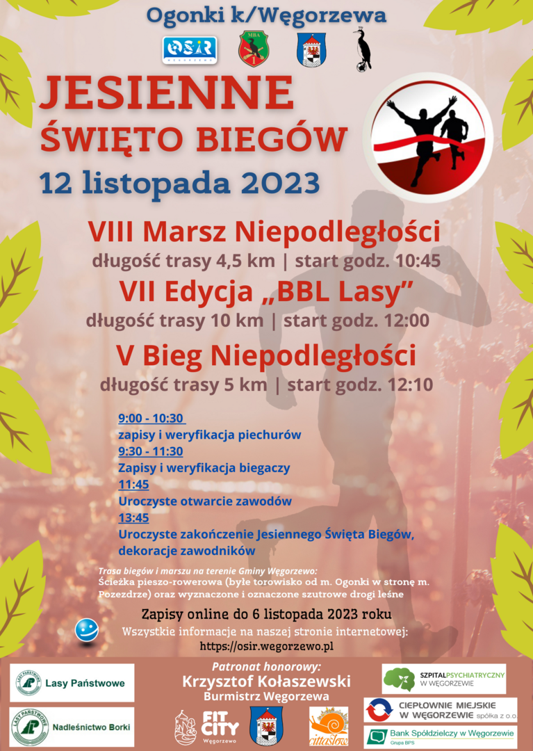 Plakat Jesienne Święto Biegów 2023