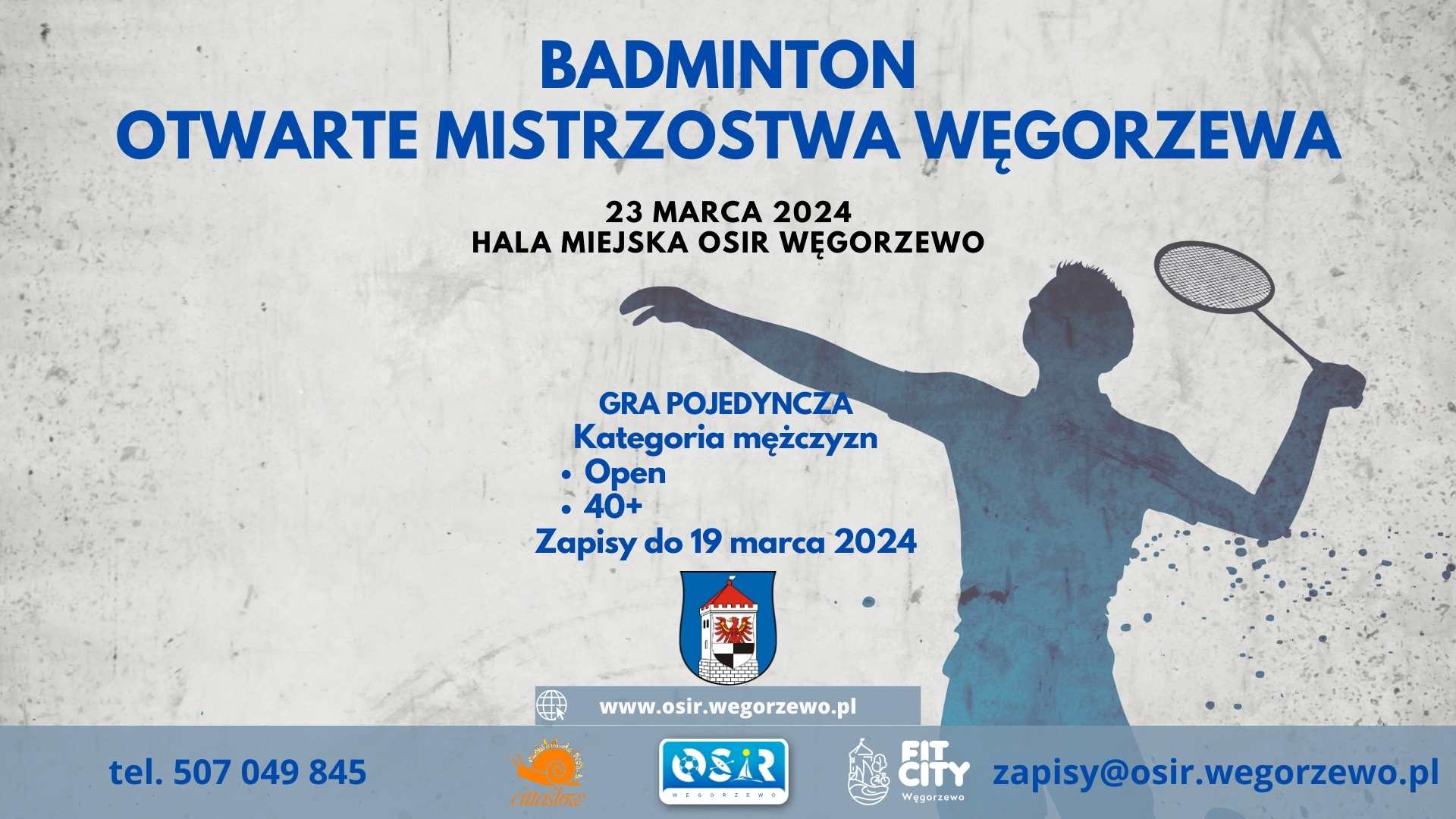 Baner mistrzostw badmintona Węgorzewa 2024